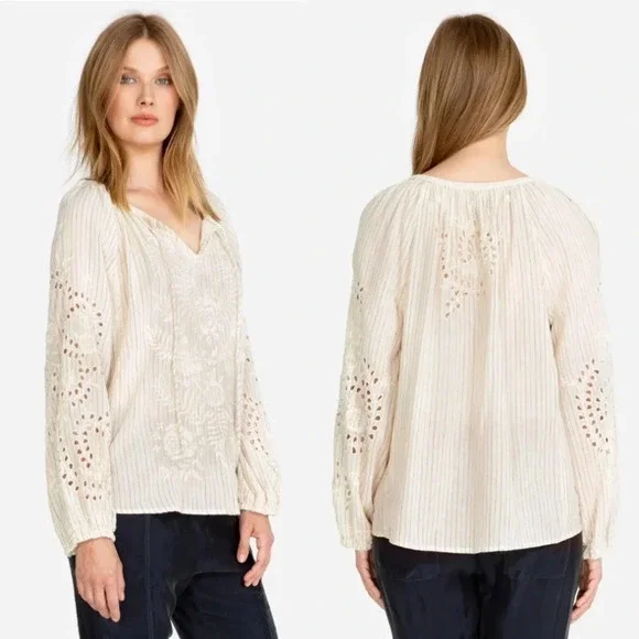 Johnny Was Ivory Marrakesh Embroidered Blouse - Picture 5 of 11